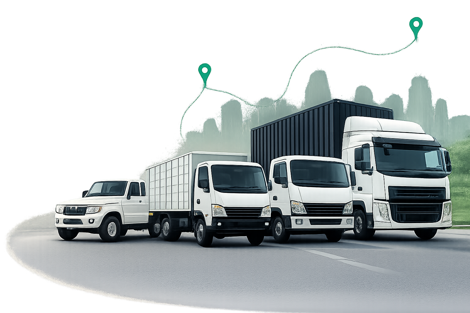 LoadUp fleet — pickup trucks, delivery vans, and heavy cargo vehicles for online truck booking across India